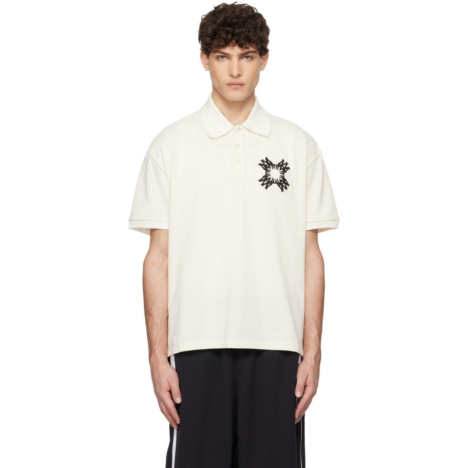 Amiri Off-White Embroidered Ma Quad Polo Large Authentic